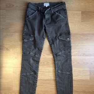 Current Elliot Skinny Cargo Green Military Jeans